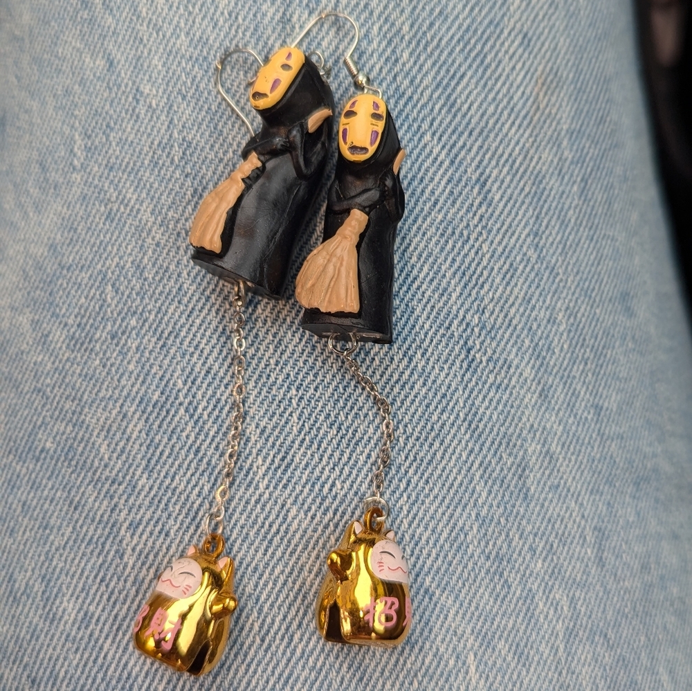 Spirited Away No Face Man Earrings